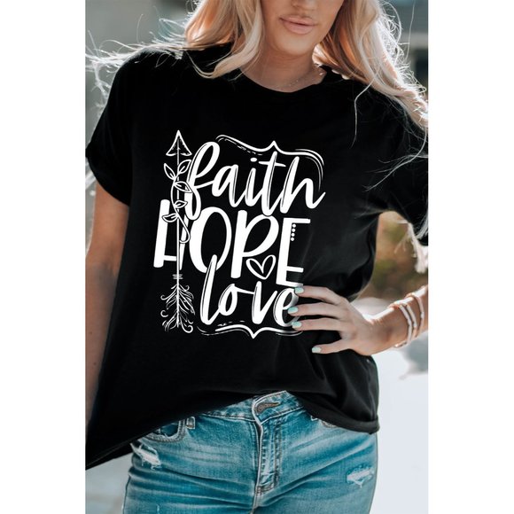 FAITH HOPE LOVE Cuffed Short Sleeve Tee - Picture 2 of 5
